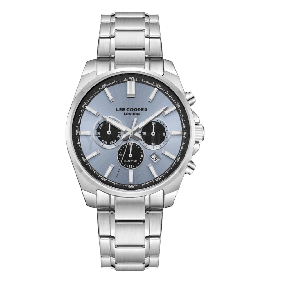 Lee Cooper Men's Multifunction Watch with Blue Dial and Stainless Steel Band, LC08355.300