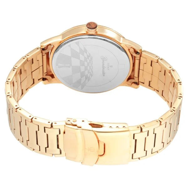 Titan Men's Watch Analog Silver Dial With Rose Gold Stainless Steel  Band, 1792WM01
