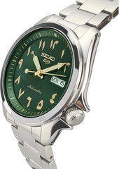 Seiko Men's Mechanical Watch, Arabic Green Dial Silver Stainless Band, SRPH49K