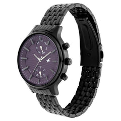 Fastrack Women's  Analog Watch, Purple Dial & Brown Stainless Steel Strap, 6208NM01