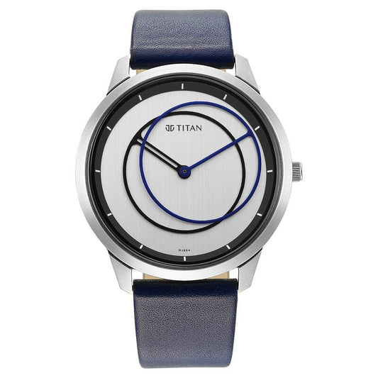 Titan, Men, Analog, Watch, Silver Dial, Leather Strap, 1801SL02