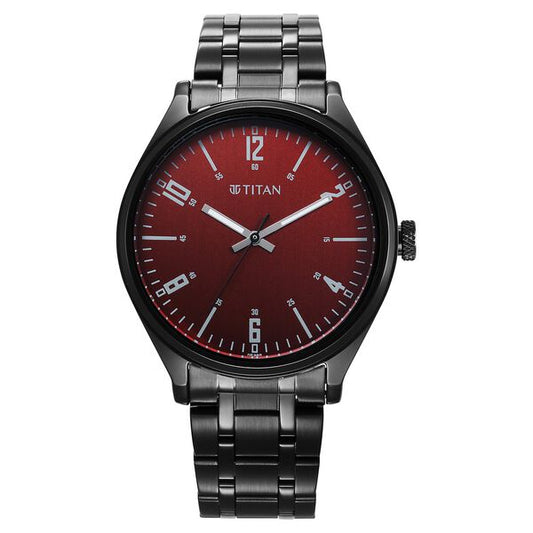 Titan, Men, Analog, Watch, Brown Dial, Stainless steel Strap, 1802NM02