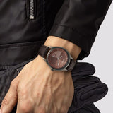 Titan, Men's, Analog Watch, Brown Dial, with Leather Band, TI-1802QL02