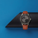 Titan Neo Economy Men's Watch Analog Black Dial with Brown Leather Strap, 1802QL03