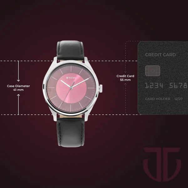 Titan Urban Edge Lustrous Men's Watch Analog Maroon Dial With Black Leather Strap, 1802SL05