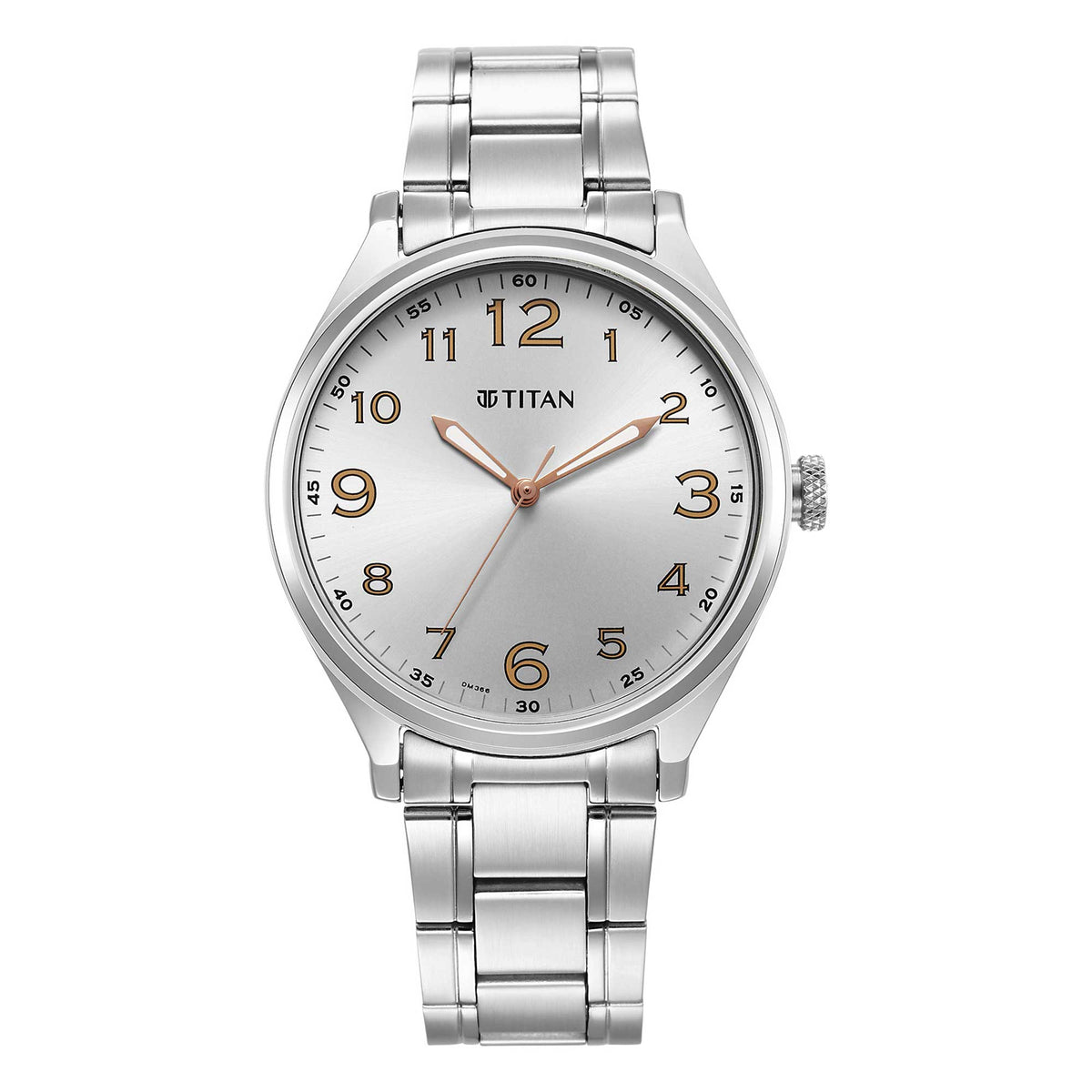 Titan Men's Watch  Quartz Analog Silver, White Dial Metal Strap, 1802SM08