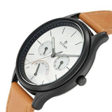 Titan Men's Multifunction Watch Analog Silver Dial With Brown Leather Strap, 1803NL01