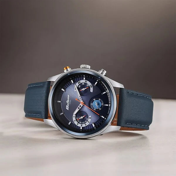 Titan Octane Men's Multifunction Watch Analog Blue Dial With Blue Leather Strap, 1805KL01