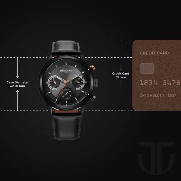 Titan Octane Men's Multifunction Watch Analog Black Dial With Black Leather Strap, 1805KL02