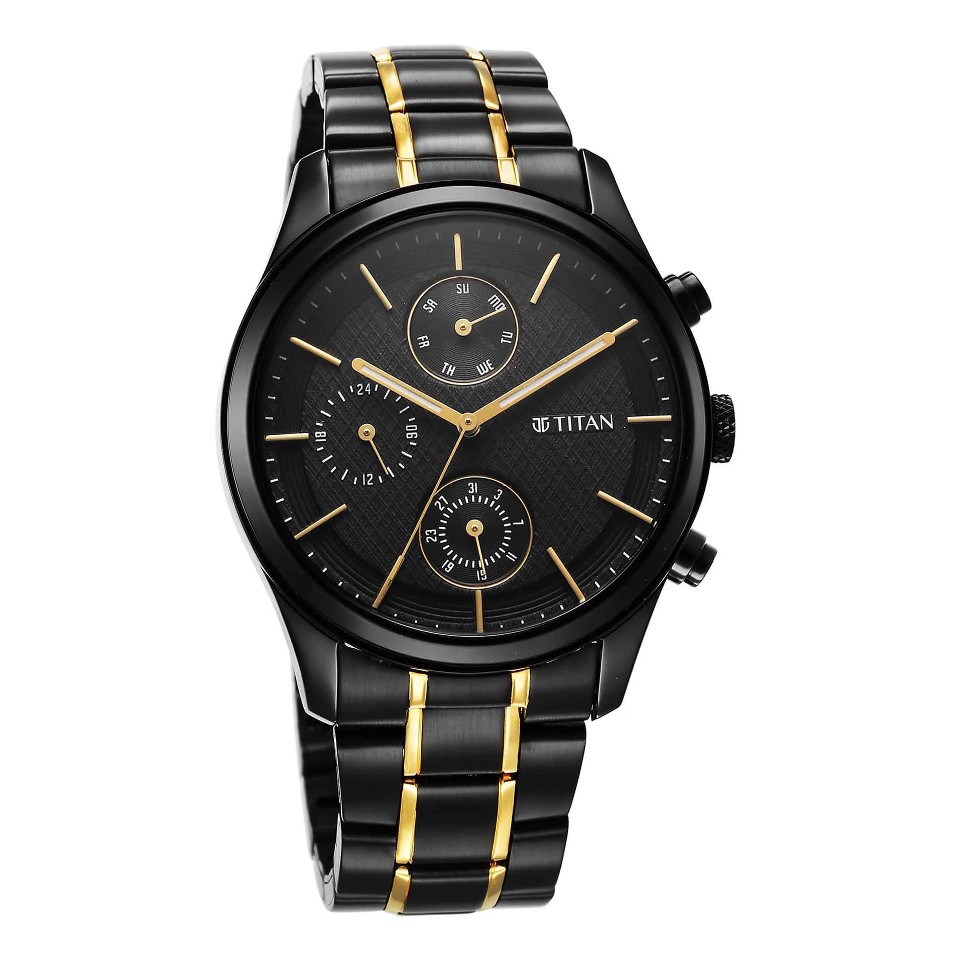 Titan Men's Watch Analog Black Dial With Black Stainless Steel Band, 1805KM06