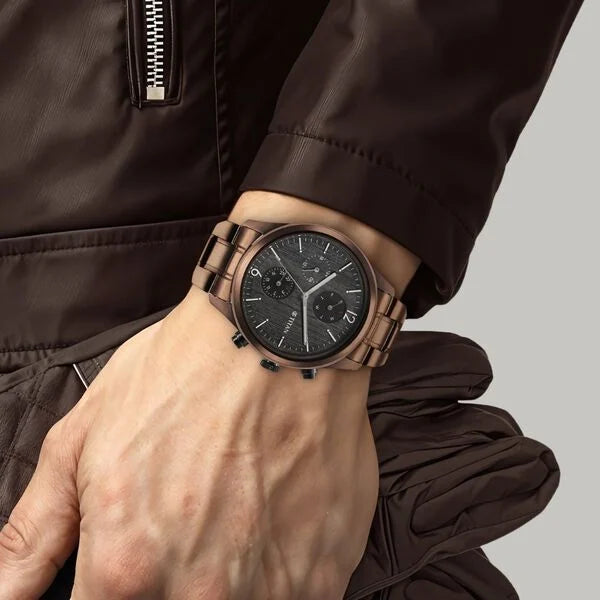 Titan Classique Men's Watch Analog Black Arabic Dial with Black Stainless Steel Band, 1805KM09