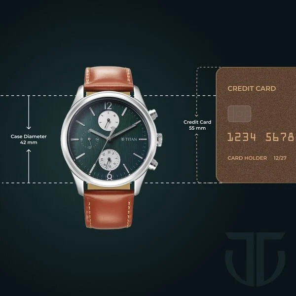 Titan Wrist Wit Men's Watch Analog Grey Dial with Bronw Leather Strap, 1805SL11