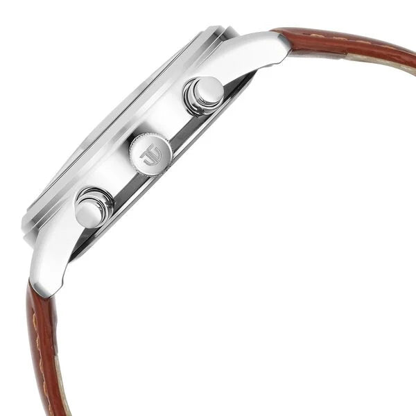 Titan Wrist Wit Men's Watch Analog Grey Dial with Bronw Leather Strap, 1805SL11