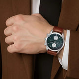 Titan, Men's, Analog Watch, with Leather Band, TI-1805SL11