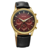 Titan Regalia Men's Watch Analog Meroon Dial with Black Leather Strap, 1805YL01