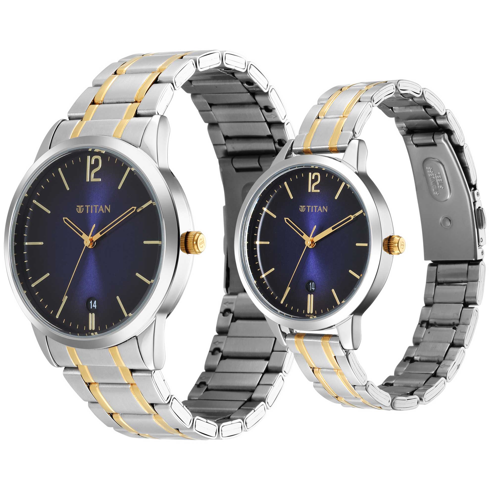 Titan, Unisex, Analog Watch, Blue Dial, with Stainless Steel Band, TI-1806BM01P