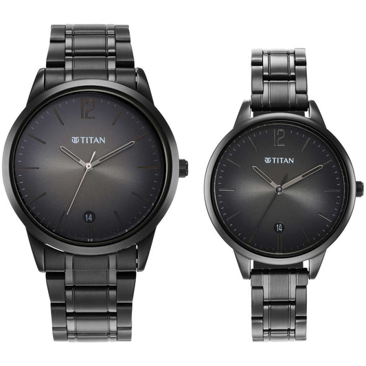 Titan, Unisex, Analog, Watch, Anthracite Dial, Stainless steel Strap, 1806NM01P