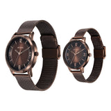 Titan Couple's Watch Analog Brown Dial With Brown Mesh Band, 1806QM01P