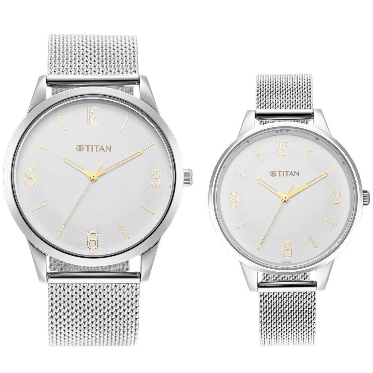 Titan, Unisex, Analog, Watch, White Dial, Stainless steel Strap, 1806SM01P