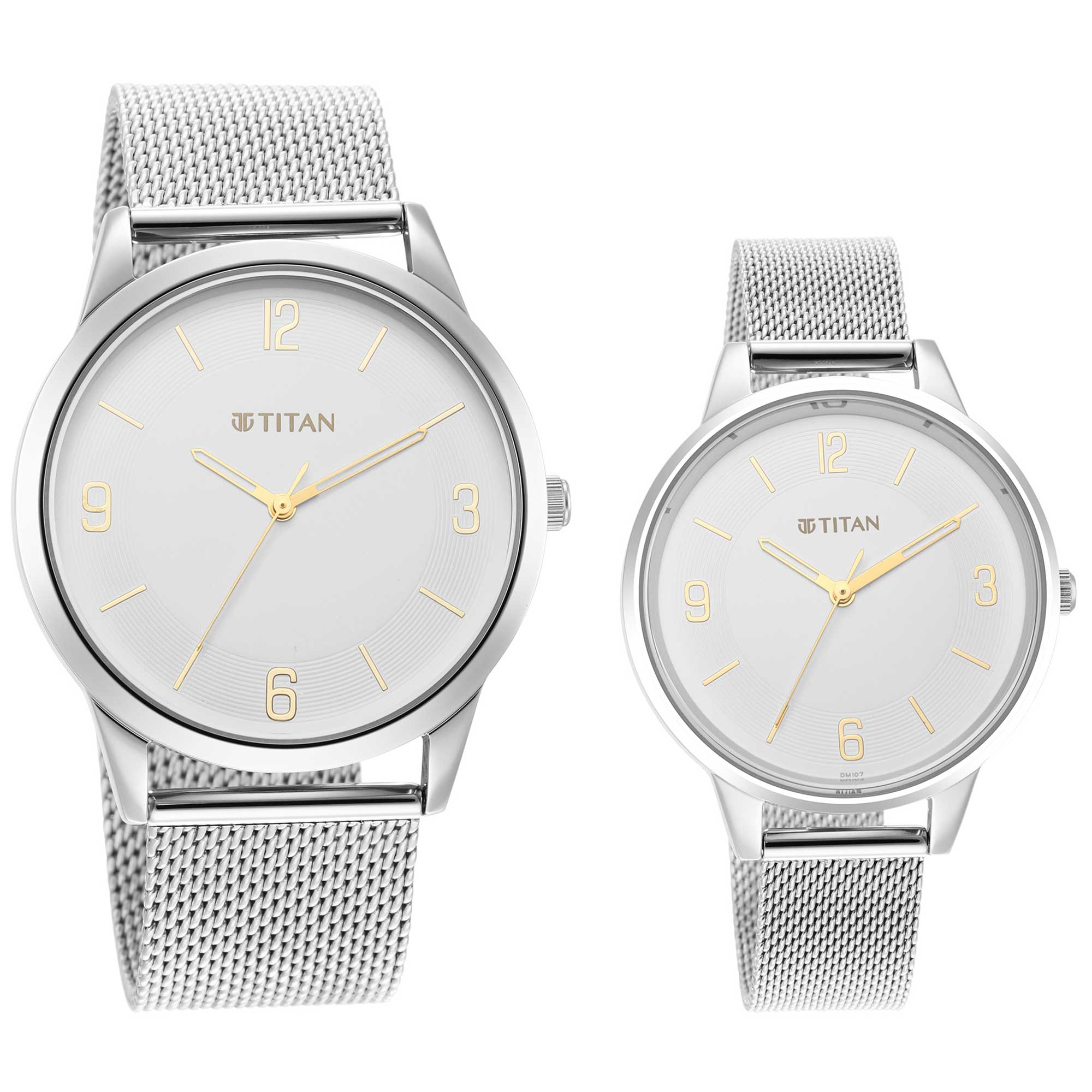 Titan, Unisex, Analog Watch, White Dial, with Stainless Steel Band, TI-1806SM01P