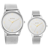 Titan, Unisex, Analog Watch, White Dial, with Stainless Steel Band, TI-1806SM01P