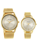 Titan Bandhan Couple Watch Champagne Dial with Gold Mesh Band, 18062YM01P