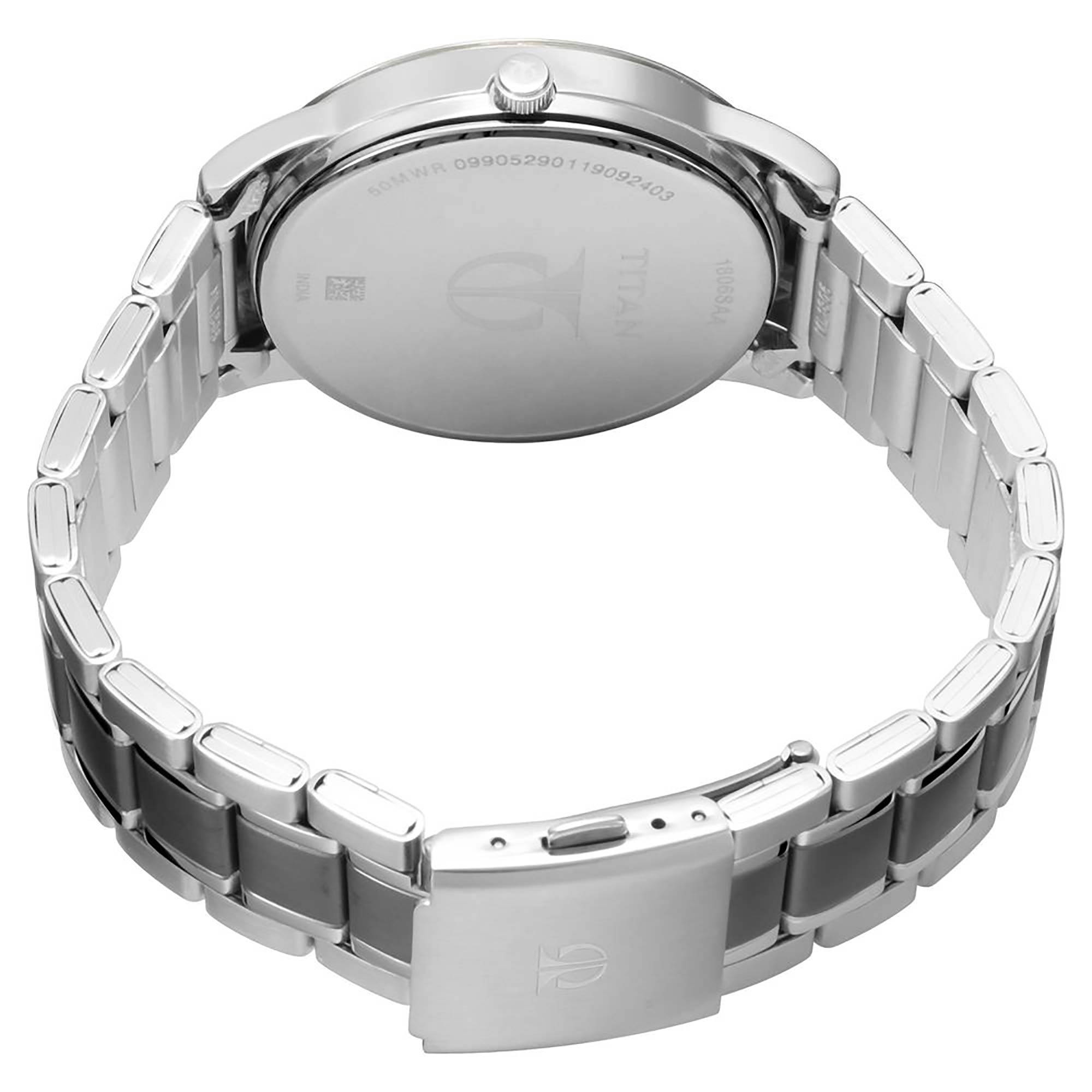 Titan Men's Watch Classique Collection Analog, Black Dial Black & Silver Stainless Strap,  - view 4