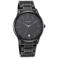 Titan Men's Watch Black Dial Black Stainless Steel Strap Watch, 1806NM01