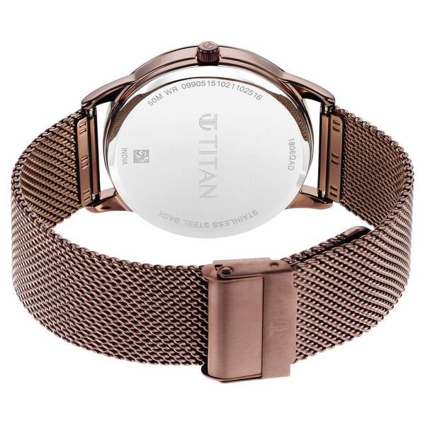 Titan Crescent Men's Watch Analog Brown Dial With Brown Stainless Steel Band,1806QM02