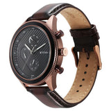 Titan Men's Watch Analog Black Dial Brown Leather Strap, 1814KL03