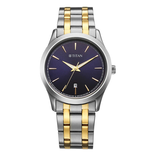 Titan, Men, Analog, Watch, Blue Dial, Stainless steel Strap, 1823BM02