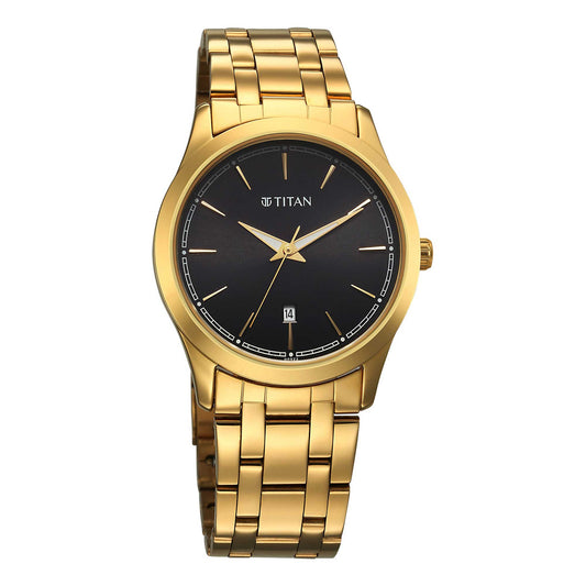 Titan, Men's, Analog Watch, Black Dial, with Stainless Steel Band, TI-1823YM03