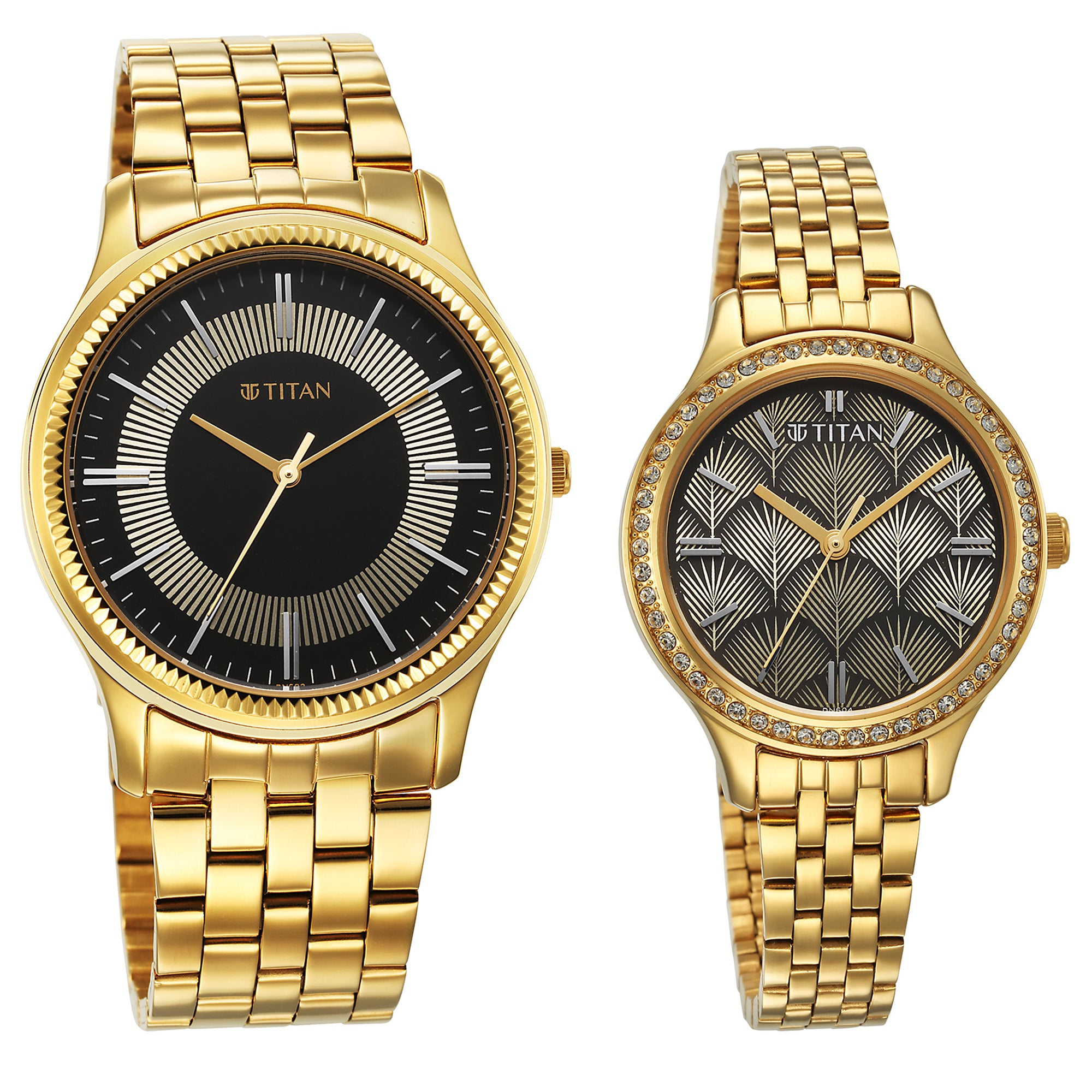 Titan, Unisex, Analog Watch, Black Dial, with Stainless Steel Band, TI-1824YM02P