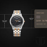 Titan Karishma Men's Watch Analog Black Dial with Two-Toned Stainless Steel Band, 1824KM02