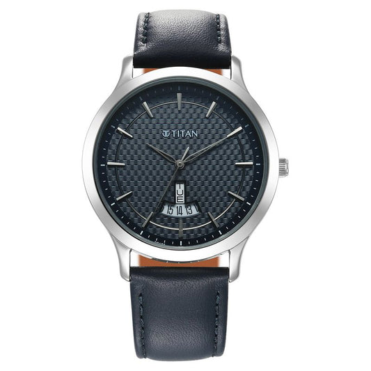 Titan, Men, Analog, Watch, Blue Dial, Leather Strap, 1825SL14