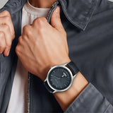 Titan, Men's, Analog Watch, Blue Dial, with Leather Band, TI-1825SL14