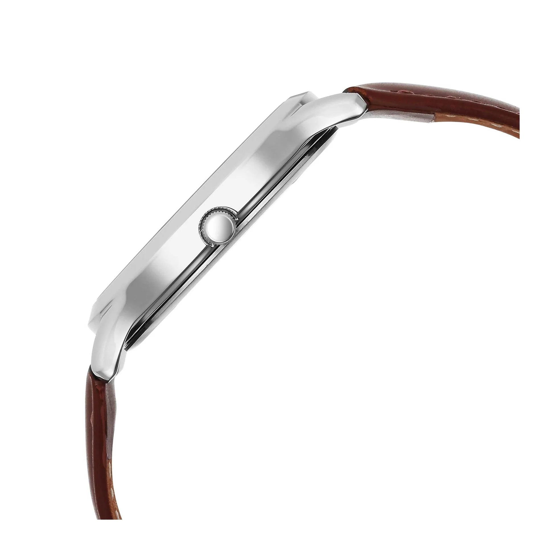 Titan Karishma Men's Watch Analog Silver Dial With Brown Leather Strap, 1825SL15