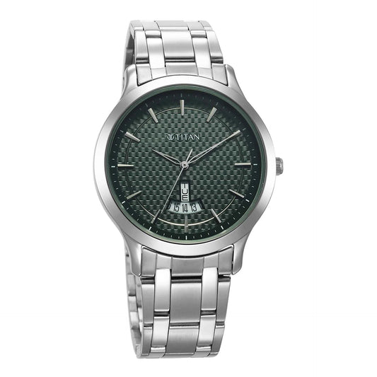 Titan, Men's, Analog Watch, Silver Dial, with Stainless Steel Band, TI-1825SM11