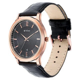 Titan Men's Watch Analog Black Dial With Black Leather Strap, 1825WL03
