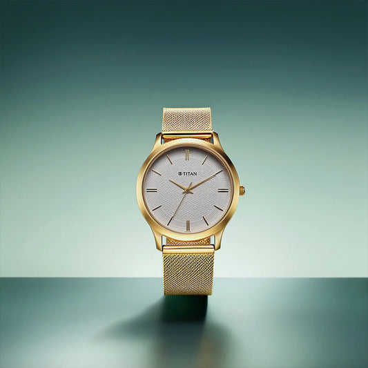 Titan, Men's, Analog Watch, Gold Dial, TI-1825YM11
