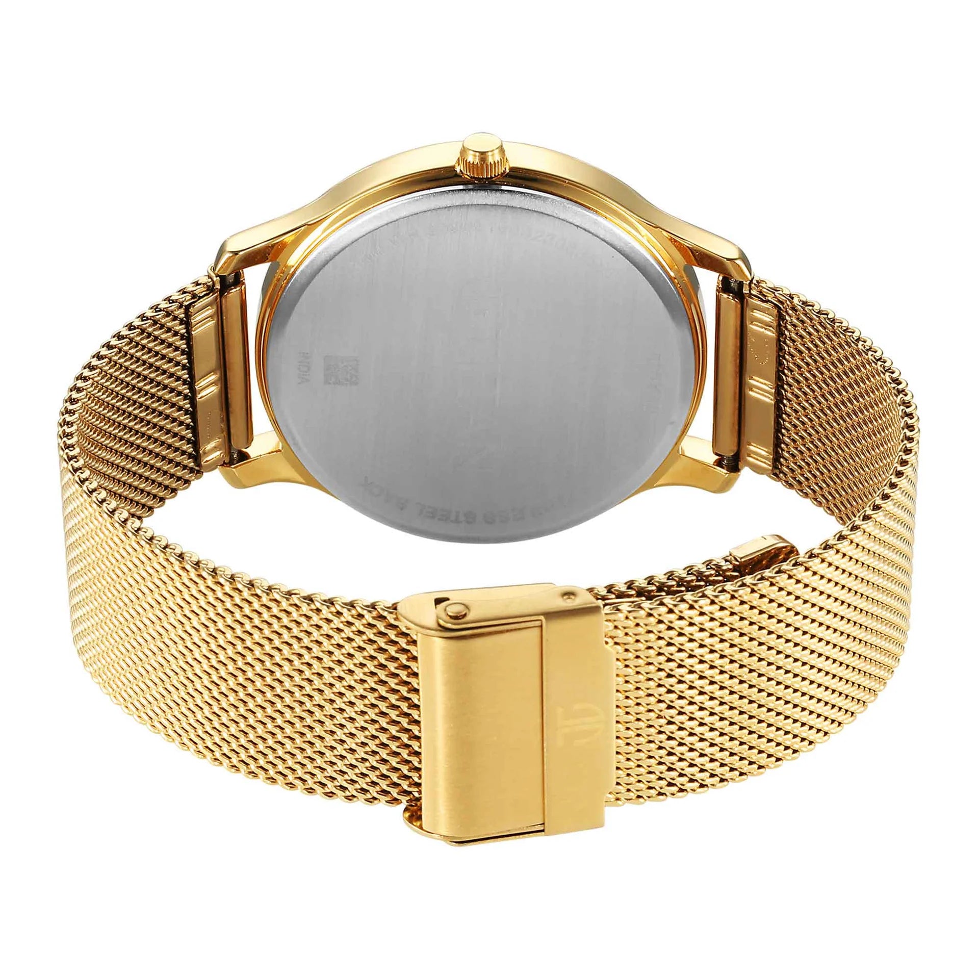 Titan Karishma Men's Watch Analog White Dial With Gold Mesh Band, 1825YM11
