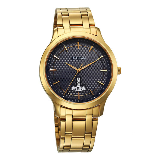 Titan, Men's, Analog Watch, Black Dial, with Stainless Steel Band, TI-1825YM13