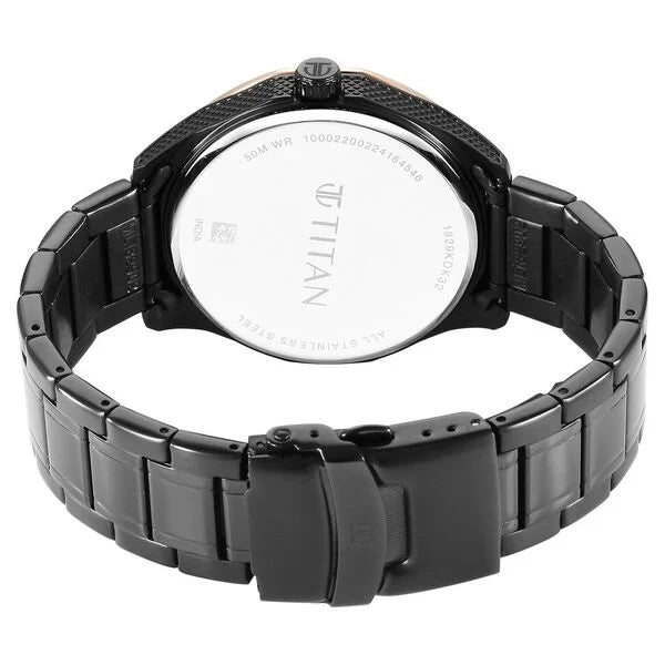 Titan Regalia Men's Watch Analog Black Dial with Black Stainless Steel Band, 1829KM04