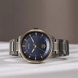 Titan Regalia Men's Watch Blue Dial with Grey Stainess Steel Band, 1829KM05