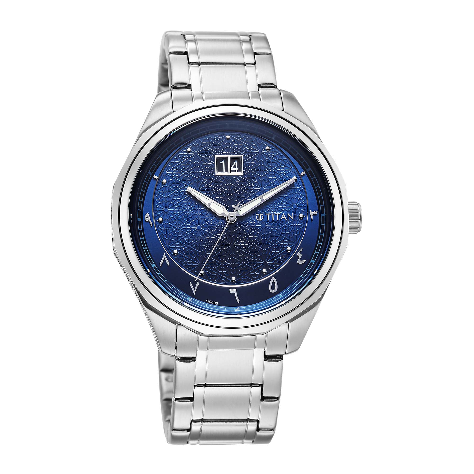 Titan, Men's, Analog Watch, Blue Dial, with Stainless Steel Band, TI-1829SM01