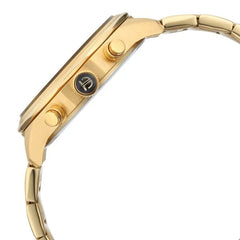 Titan Men's Watch Black Dial Gold Stainless Steel Strap Watch, 1829YM01