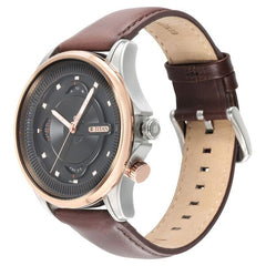 Titan Techno Beats Men's Watch Analog Black Dial With Brown Leather Strap, 1830KL03