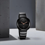 Titan Edge Squircle Unisex Watch Analog in Rich Black Dial with Glossy Ceramic Band, 1841NC01