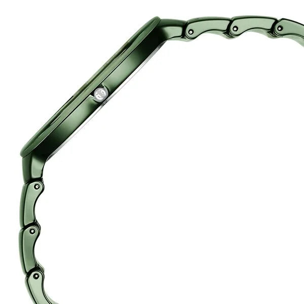 Titan Squircle Unisex Watch Analog Green Dial with Green Ceramic Band,1841QC05