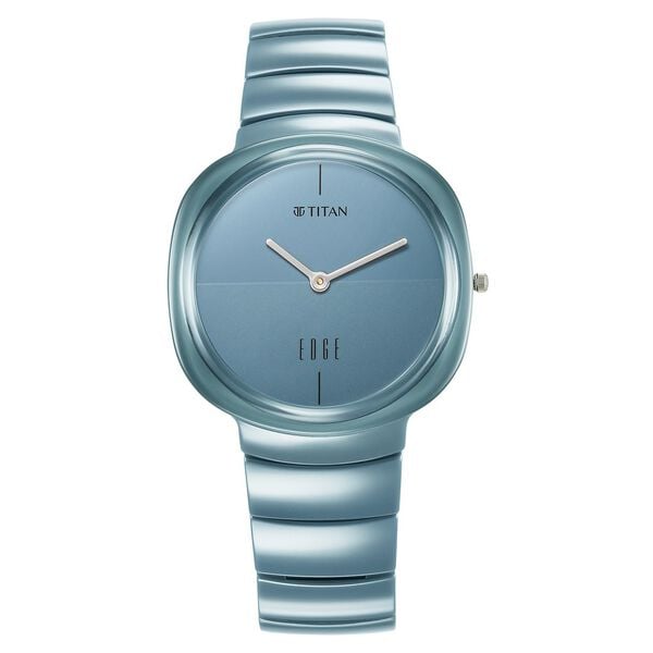 Titan Edge Ceramic Unisex Watch Analog Blue Dial  with Blue Ceramic Band, 1841QC07